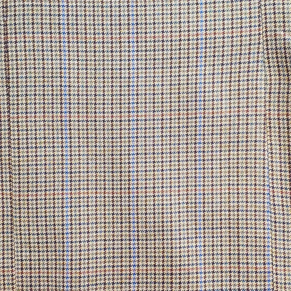 Vintage Brooks‎ Brothers Blazer Mens 42L Tan Wool Houndstooth Windowpane Italy